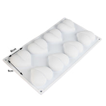 Load image into Gallery viewer, FineDecor Diamond Heart Shape Silicone Mousse Cake Mould, Non-stick Heart Shaped Mould Tray for Baking, Dessert, Biscuit and Soap, FD 3167 (8 Cavity)