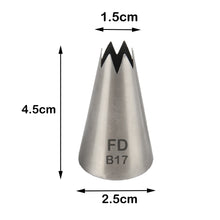 Load image into Gallery viewer, FineDecor Large Piping Tip, Stainless Steel Icing Piping Nozzle Tip, Cake Decorating Tools Cream Puff Decor Pastry Icing Tool for Baker, 1psc (B17)