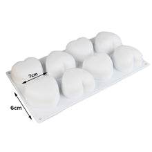 Load image into Gallery viewer, FineDecor Love Heart Shape Silicone Mousse Cake Mould For Baking, Truffle Mould Dessert Mould French Cake Mould , FD 3169 (8 Cavity)