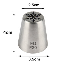 Load image into Gallery viewer, FineDecor Russian Piping Tip, Cake Decoration Nozzle Cream Icing Nozzle Tip Stainless Steel Nozzle Cream Puff Decor Pastry Icing Tool, 1psc (F20)