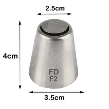 Load image into Gallery viewer, FineDecor Russian Piping Tip, Cake Decoration Nozzle Cream Icing Nozzle Tip Stainless Steel Nozzle Cream Puff Decor Pastry Icing Tool, 1psc (F2)