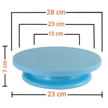 Load image into Gallery viewer, FineDecor Non Slip Plastic Cake Server 28 cm, 360° Degree Rotating Cake Turntable, Cake Decorating Stand, Cake Stand for Icing(Blue), FD 3297