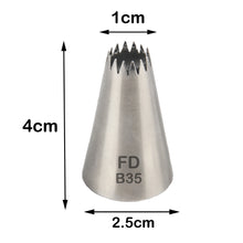 Load image into Gallery viewer, FineDecor Large Piping Tip, Stainless Steel Icing Piping Nozzle Tip, Cake Decorating Tools Cream Puff Decor Pastry Icing Tool for Baker, 1psc (B35)