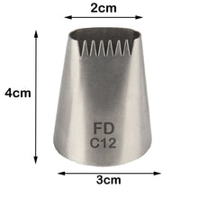 Load image into Gallery viewer, FineDecor Large Piping Tip, Stainless Steel Icing Piping Nozzle Tip, Cake Decorating Tools Cream Puff Decor Pastry Icing Tool for Baker, 1psc (C12)