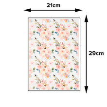 Load image into Gallery viewer, FooDecor Proffessionals Printed Edible Wafer Paper Sheets, Cake Decoration Sheet, Floral Theme Dye Frosting Sheet, Cake Wrap, A4 Size - BV 3038