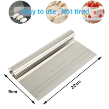 Load image into Gallery viewer, FineDecor Dough Pastry Scraper/Chopper Stainless Steel Mirror Polished with Measuring Scale (22 cm) Pastry Bread Separator Scale Knife (FD 3288)