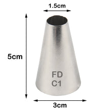 Load image into Gallery viewer, FineDecor Large Piping Tip, Stainless Steel Icing Piping Nozzle Tip, Cake Decorating Tools Cream Puff Decor Pastry Icing Tool for Baker, 1psc (C1)