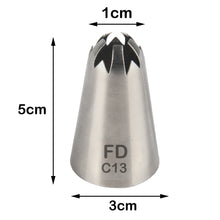 Load image into Gallery viewer, FineDecor Large Piping Tip, Stainless Steel Icing Piping Nozzle Tip, Cake Decorating Tools Cream Puff Decor Pastry Icing Tool for Baker, 1psc (C13)