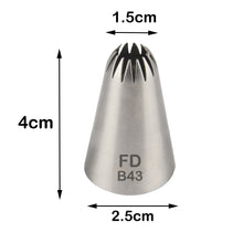 Load image into Gallery viewer, FineDecor Large Piping Tip, Stainless Steel Icing Piping Nozzle Tip, Cake Decorating Tools Cream Puff Decor Pastry Icing Tool for Baker, 1psc (B43)