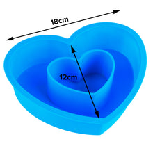 Load image into Gallery viewer, FineDecor Silicone Bakeware Heart Cake Pan/Cake/Jelly/Pudding/Mousse making Mould (Microwave-Oven-Freezer-Dishwasher Safe Re-Useable), FD 3184