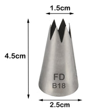 Load image into Gallery viewer, FineDecor Large Piping Tip, Stainless Steel Icing Piping Nozzle Tip, Cake Decorating Tools Cream Puff Decor Pastry Icing Tool for Baker, 1psc (B18)