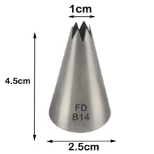 Load image into Gallery viewer, FineDecor Large Piping Tip, Stainless Steel Icing Piping Nozzle Tip, Cake Decorating Tools Cream Puff Decor Pastry Icing Tool for Baker, 1psc (B14)