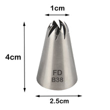 Load image into Gallery viewer, FineDecor Large Piping Tip, Stainless Steel Icing Piping Nozzle Tip, Cake Decorating Tools Cream Puff Decor Pastry Icing Tool for Baker, 1psc (B38)