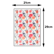 Load image into Gallery viewer, FooDecor Proffessionals Printed Edible Wafer Paper Sheet, Cake Decoration Sheet, Floral Design Theme Dye Frosting Sheet, Cake Wrap, A4 Size - BV 3036
