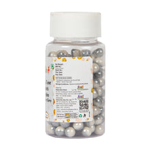Load image into Gallery viewer, Glint Dual Tone Pearl Balls for Cake Decoration ( 7mm ) ( White & Grey ), 75g | Dual Colour Cake Sprinkle For Cake Decoration | 75g