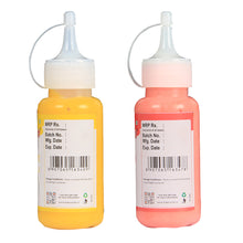 Load image into Gallery viewer, Colourmist Cake Decorating Drip Assorted 100g Each, Pack Of 2 Edible Drips (VIBRANT YELLOW ,PASTEL RED), 100 gm Each