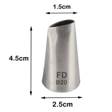 Load image into Gallery viewer, FineDecor Large Piping Tip, Stainless Steel Icing Piping Nozzle Tip, Cake Decorating Tools Cream Puff Decor Pastry Icing Tool for Baker, 1psc (B20)