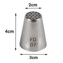 Load image into Gallery viewer, FineDecor Russian Piping Tip, Cake Decoration Nozzle Cream Icing Nozzle Tip Stainless Steel Nozzle Cream Puff Decor Pastry Icing Tool, 1psc (D7)