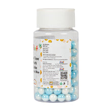 Load image into Gallery viewer, Glint Dual Tone Pearl Balls for Cake Decoration ( 7mm ) ( White & Blue ), 75g | Dual Colour Cake Sprinkle For Cake Decoration | 75g