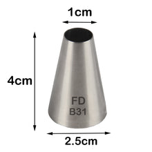 Load image into Gallery viewer, FineDecor Large Piping Tip, Stainless Steel Icing Piping Nozzle Tip, Cake Decorating Tools Cream Puff Decor Pastry Icing Tool for Baker, 1psc (B31)