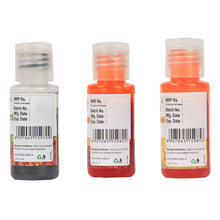 Load image into Gallery viewer, Colourmist Oil Colour With Flavour, Assorted Pack Of 3 (PAAN, SAFFRON, KULFI), 30g Each | Chocolate Oil Assorted Flavour with Natural Colour