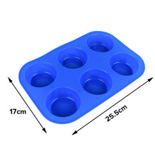 Load image into Gallery viewer, FineDecor 6 Cup Muffin Silicone Mould, Non-Stick Baking Silicone Mould, Easy to Clean and Perfect for Making Jumbo Muffins Cup Cake 6 CAVITY FD 2404