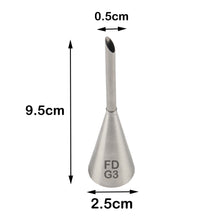 Load image into Gallery viewer, FineDecor Cream Icing Piping Nozzle Tip Stainless Steel Nozzle Cream Puff Decor Pastry Icing Piping Tool, 1 Piece (G3)