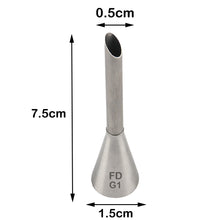 Load image into Gallery viewer, FineDecor Cream Icing Piping Nozzle Tip Stainless Steel Nozzle Cream Puff Decor Pastry Icing Piping Tool, 1 Piece (G1)