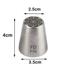 Load image into Gallery viewer, FineDecor Russian Piping Tip, Cake Decoration Nozzle Cream Icing Nozzle Tip Stainless Steel Nozzle Cream Puff Decor Pastry Icing Tool, 1psc (F18)