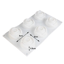 Load image into Gallery viewer, FineDecor Rose Flower Shape Silicone Mousse Cake Mould, 3D Baking Mould for Dessert,Pastry,Truffle,Pudding,Jelly,Cheesecake, FD 3170 (6 Cavity)