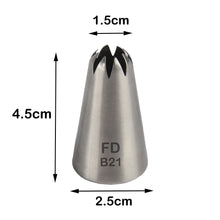 Load image into Gallery viewer, FineDecor Large Piping Tip, Stainless Steel Icing Piping Nozzle Tip, Cake Decorating Tools Cream Puff Decor Pastry Icing Tool for Baker, 1psc (B21)