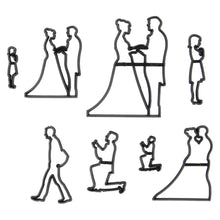 Load image into Gallery viewer, FineDecor Wedding Silhoutte Cutter | Set of 8pcs for Fondant/Cookie Cutter Tools for Husband and Wife, Valentine's Party, Bride groom Theme - FD 3516