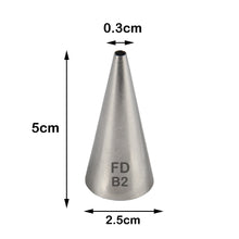 Load image into Gallery viewer, FineDecor Large Piping Tip, Stainless Steel Icing Piping Nozzle Tip, Cake Decorating Tools Cream Puff Decor Pastry Icing Tool for Baker, 1psc (B2)