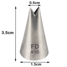Load image into Gallery viewer, FineDecor Piping Tip, Stainless Steel Icing Piping Nozzle Tip, Cake Decorating Tools Cream Puff Decor Pastry Icing Piping Tool for Baker, 1psc (A10)