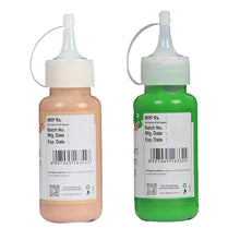 Load image into Gallery viewer, Colourmist Cake Decorating Drip Assorted 100g Each, Pack Of 2 Edible Drips (PASTEL BROWN ,VIBRANT GREEN), 100 gm Each