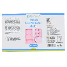 Load image into Gallery viewer, FineDecor 5 Pc Premium NonStick Coating Bakeware Set,Carbon Steel Pan with Removable Base Round & Square Pan,Muffin Pan,Loaf Pan Kitchen-FD 3120-Pink