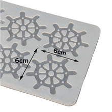 Load image into Gallery viewer, FineDecor Ship Steering Wheel Pattern Silicone Chocolate Garnishing Mould (6 Cavity), Garnishing Sheet For Chocolate And Cake Decoration, FD 3543