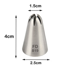 Load image into Gallery viewer, FineDecor Large Piping Tip, Stainless Steel Icing Piping Nozzle Tip, Cake Decorating Tools Cream Puff Decor Pastry Icing Tool for Baker, 1psc (B19)