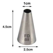 Load image into Gallery viewer, FineDecor Large Piping Tip, Stainless Steel Icing Piping Nozzle Tip, Cake Decorating Tools Cream Puff Decor Pastry Icing Tool for Baker, 1psc (B8)