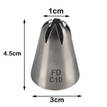 Load image into Gallery viewer, FineDecor Large Piping Tip, Stainless Steel Icing Piping Nozzle Tip, Cake Decorating Tools Cream Puff Decor Pastry Icing Tool for Baker, 1psc (C10)