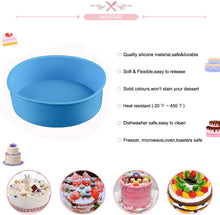 Load image into Gallery viewer, FineDecor Round Silicone Non Stick Cake Pan, Bread and Loaf Tins, Moulds Pan for Cakes,Loaves, Breads, Pie, Pancakes, Pizza and Lasagna (FD 3187)