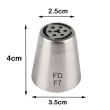 Load image into Gallery viewer, FineDecor Russian Piping Tip, Cake Decoration Nozzle Cream Icing Nozzle Tip Stainless Steel Nozzle Cream Puff Decor Pastry Icing Tool, 1psc (F7)