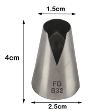 Load image into Gallery viewer, FineDecor Large Piping Tip, Stainless Steel Icing Piping Nozzle Tip, Cake Decorating Tools Cream Puff Decor Pastry Icing Tool for Baker, 1psc (B32)