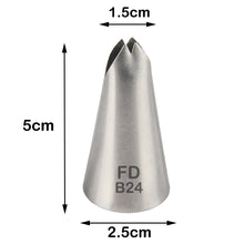 Load image into Gallery viewer, FineDecor Large Piping Tip, Stainless Steel Icing Piping Nozzle Tip, Cake Decorating Tools Cream Puff Decor Pastry Icing Tool for Baker, 1psc (B24)