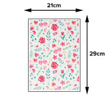 Load image into Gallery viewer, FooDecor Proffessionals Printed Edible Wafer Paper Sheets, Cake Decoration Sheet, Love Design Theme Dye Frosting Sheet, Cake Wrap, A4 Size - BV 3040