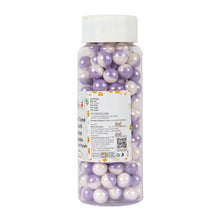 Load image into Gallery viewer, Glint Dual Tone Pearl Balls for Cake Decoration ( 10mm ) ( White & Purple ), 150g | Dual Colour Cake Sprinkle For Cake Decoration | 150g
