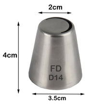 Load image into Gallery viewer, FineDecor Russian Piping Tip, Cake Decoration Nozzle Cream Icing Nozzle Tip Stainless Steel Nozzle Cream Puff Decor Pastry Icing Tool, 1psc (D14)