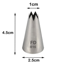 Load image into Gallery viewer, FineDecor Large Piping Tip, Stainless Steel Icing Piping Nozzle Tip, Cake Decorating Tools Cream Puff Decor Pastry Icing Tool for Baker, 1psc (B16)