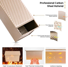 Load image into Gallery viewer, FineDecor Premium Nonstick Carbon Steel Bread Mould, Loaf Pan, Bread Pan, Toast Mould, Bread Tin with Cover Bakeware (Gold) for 500 gm, FD - 3039.