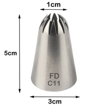 Load image into Gallery viewer, FineDecor Large Piping Tip, Stainless Steel Icing Piping Nozzle Tip, Cake Decorating Tools Cream Puff Decor Pastry Icing Tool for Baker, 1psc (C11)
